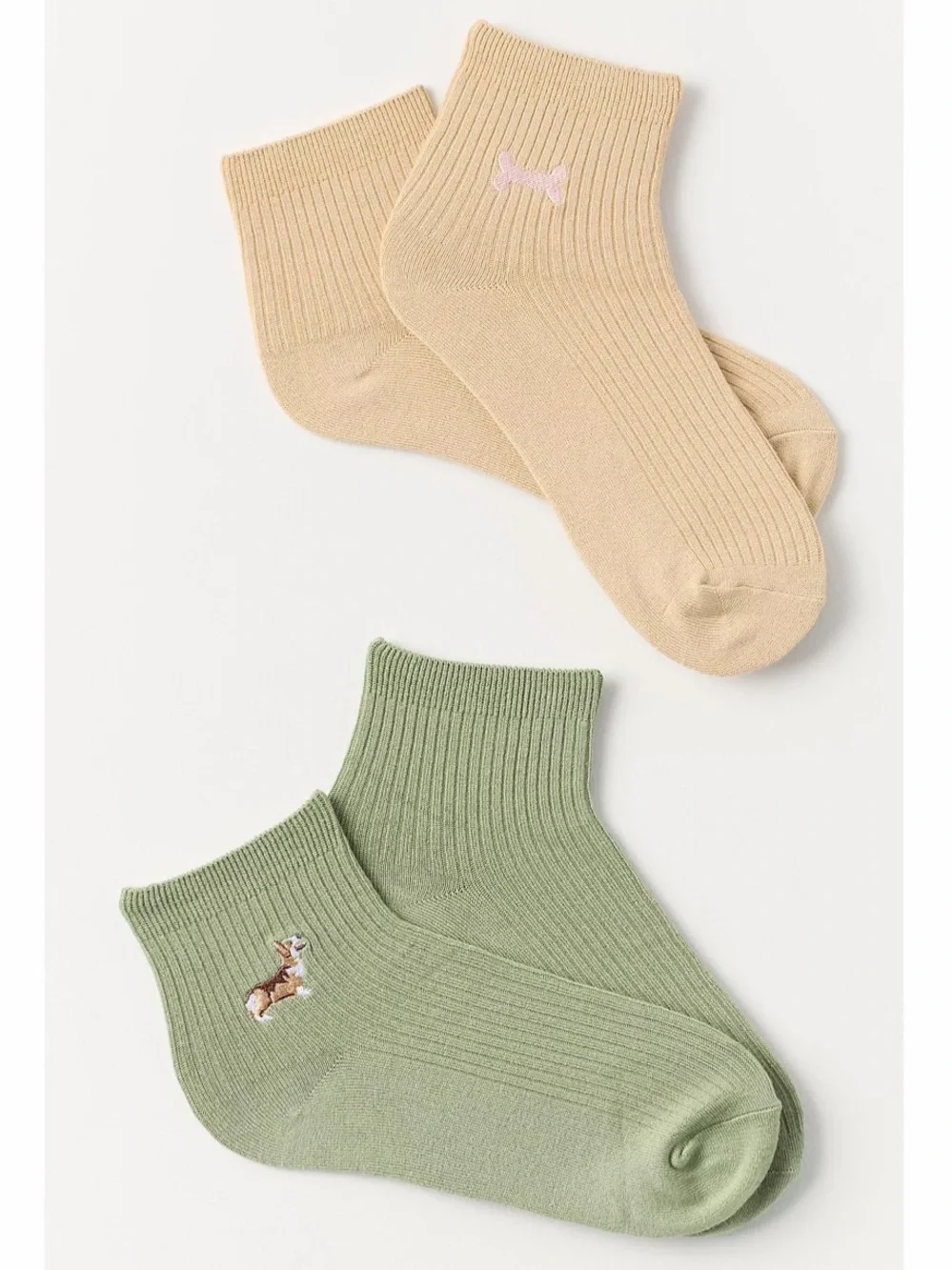 NEW Anthropologie 2-pack Trouser Icon Socks (corgi/ bone)